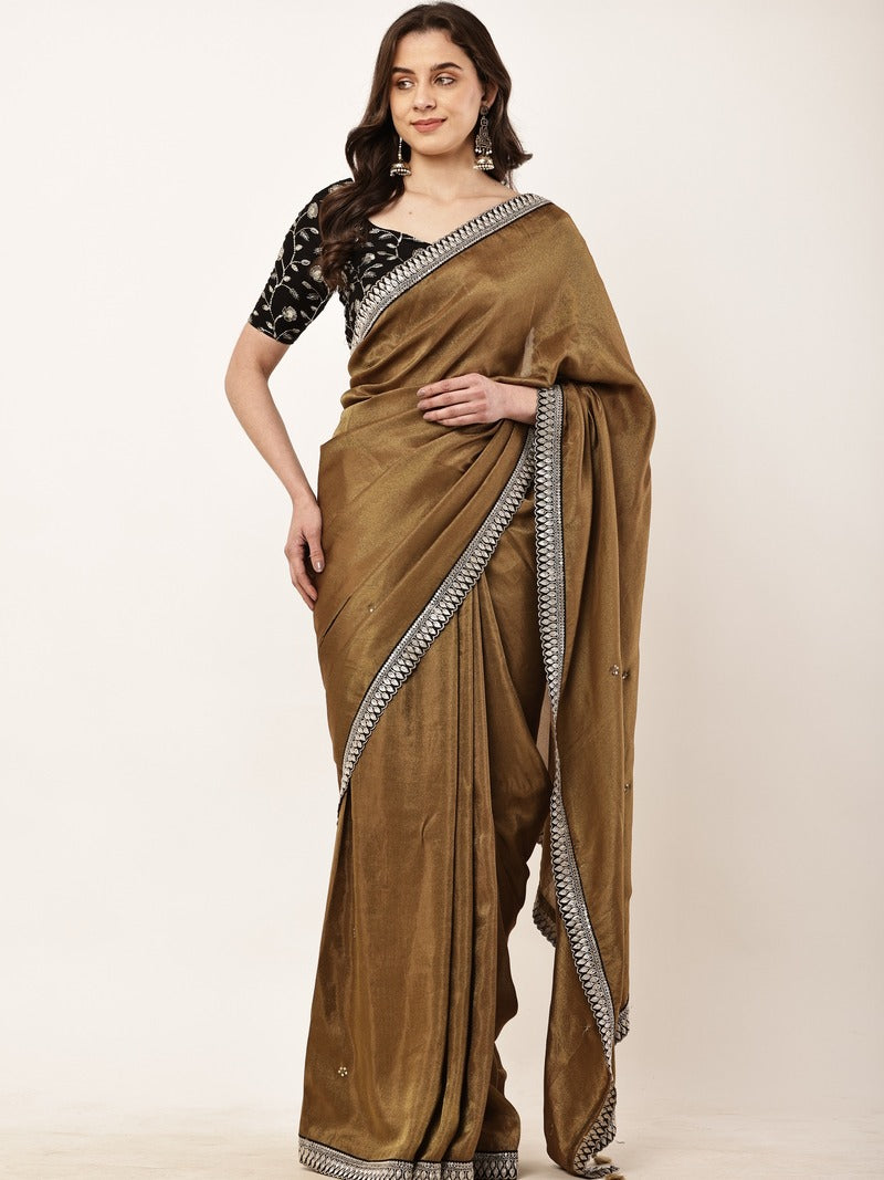Sunehri Noir Saree