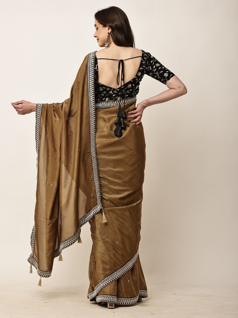 Sunehri Noir Saree