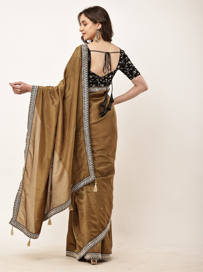 Sunehri Noir Saree