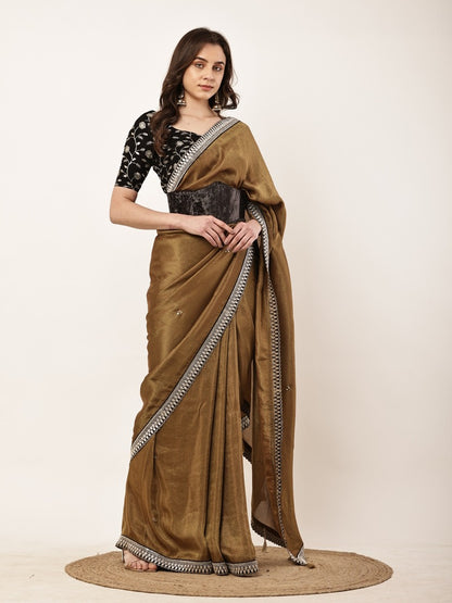 Sunehri Noir Saree