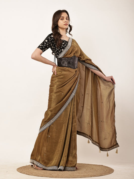 Sunehri Noir Saree