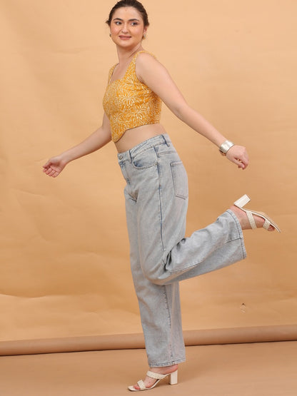 yellow co-ord crop top