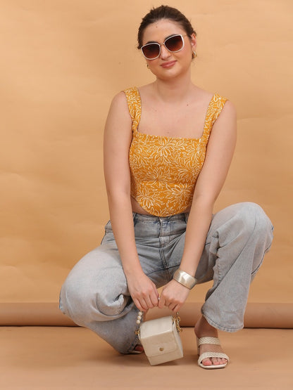 yellow co-ord crop top