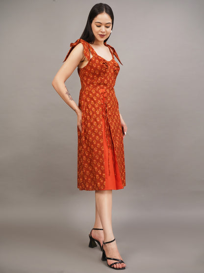 Rustic Lace-Up Sundress