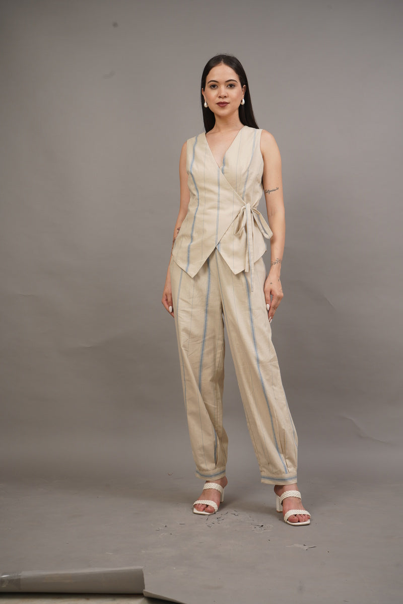 Linen Stripe Wrap Set