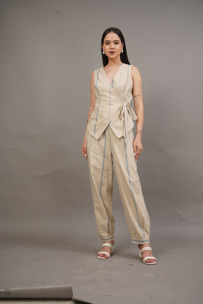 Linen Stripe Wrap Set