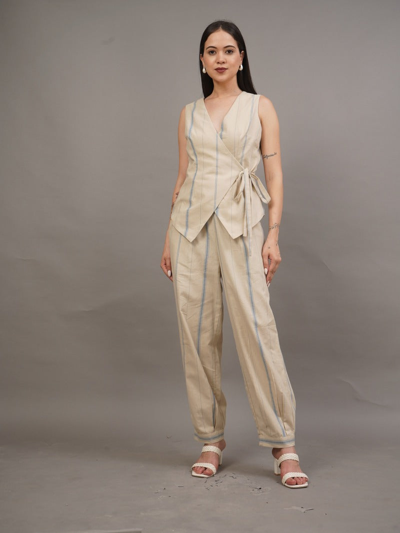 Linen Stripe Wrap Set