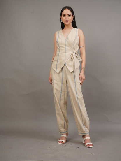 Linen Stripe Wrap Set