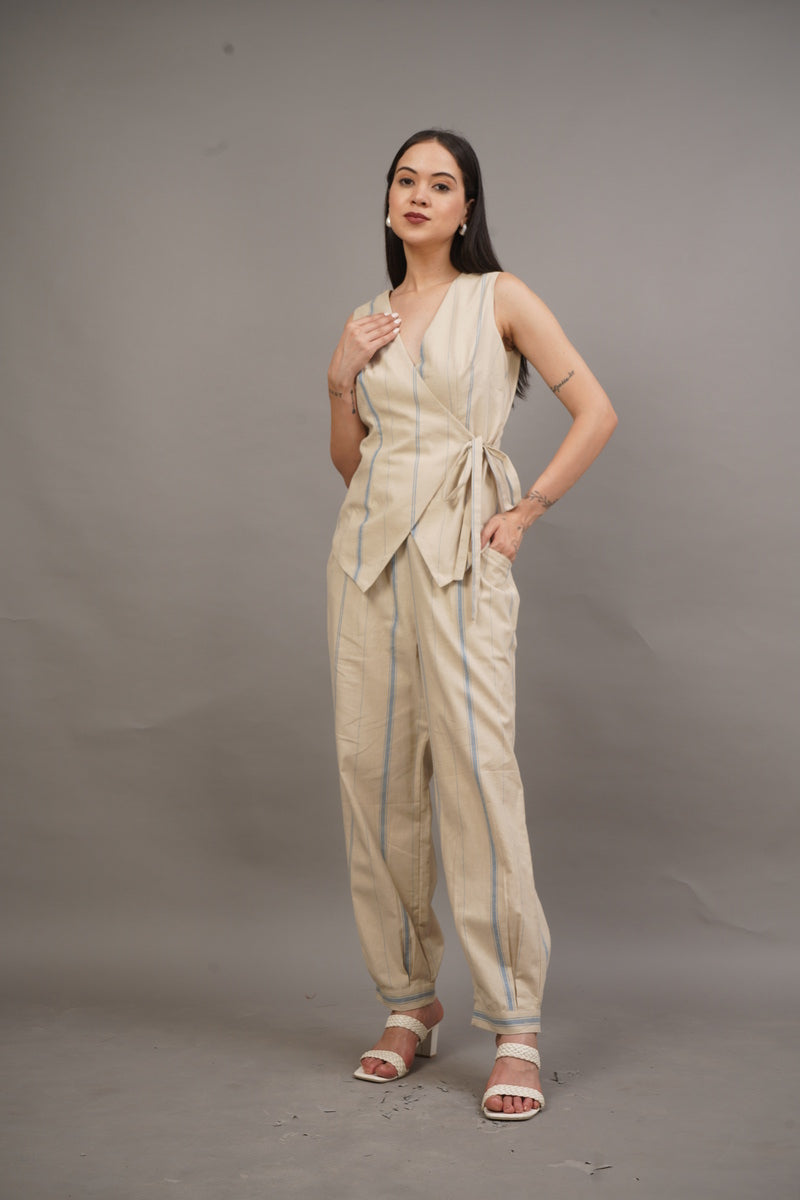 Linen Stripe Wrap Set