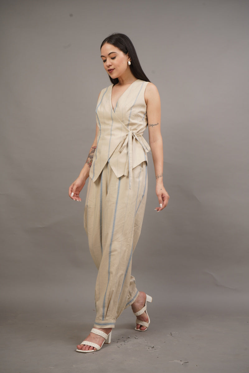 Linen Stripe Wrap Set