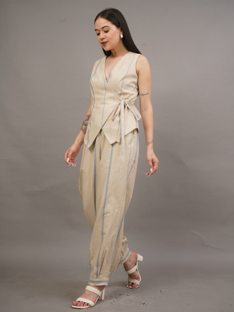Linen Stripe Wrap Set