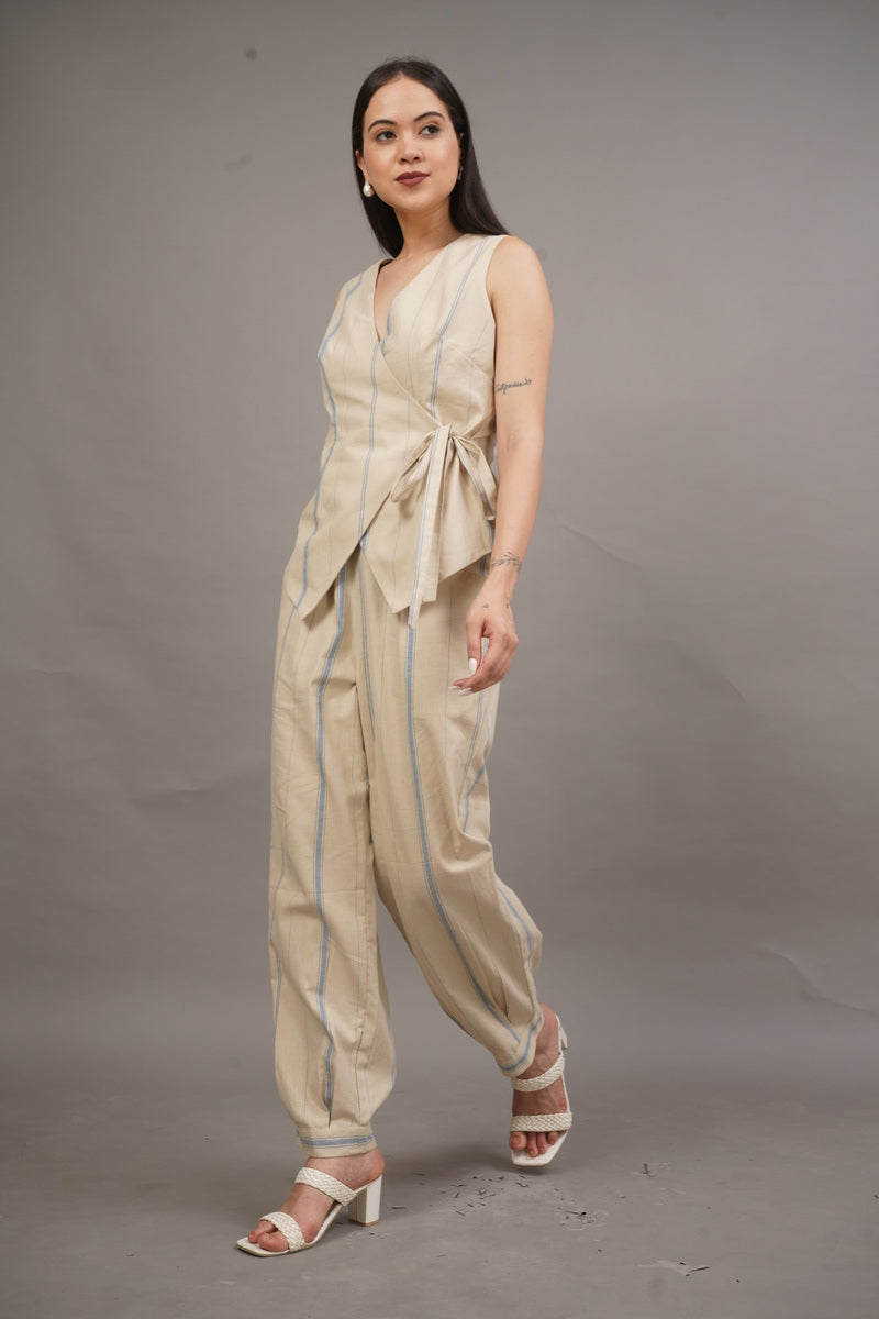 Linen Stripe Wrap Set