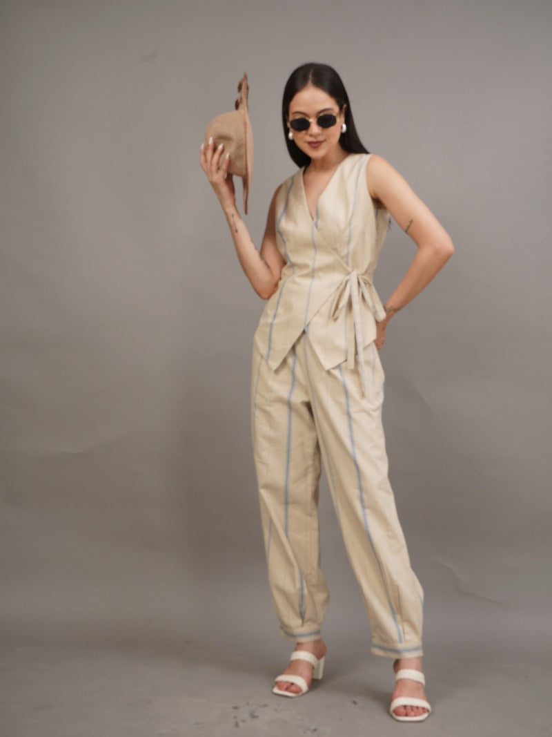 Linen Stripe Wrap Set