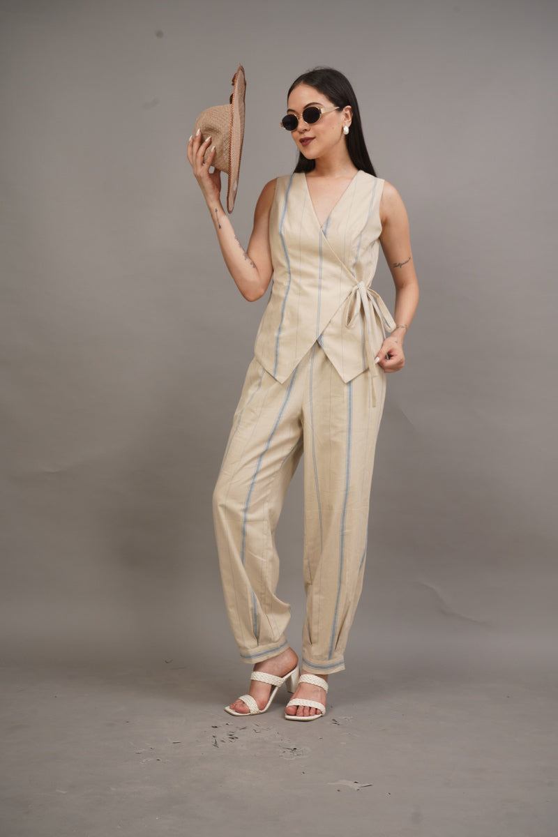 Linen Stripe Wrap Set