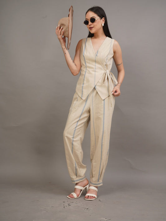 Linen Stripe Wrap Set