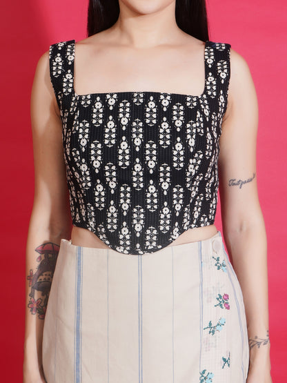 Two-Tone Asymmetry shorts with skirt