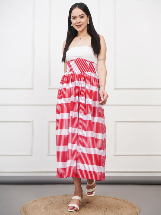 Candy Cane Strapless Dress