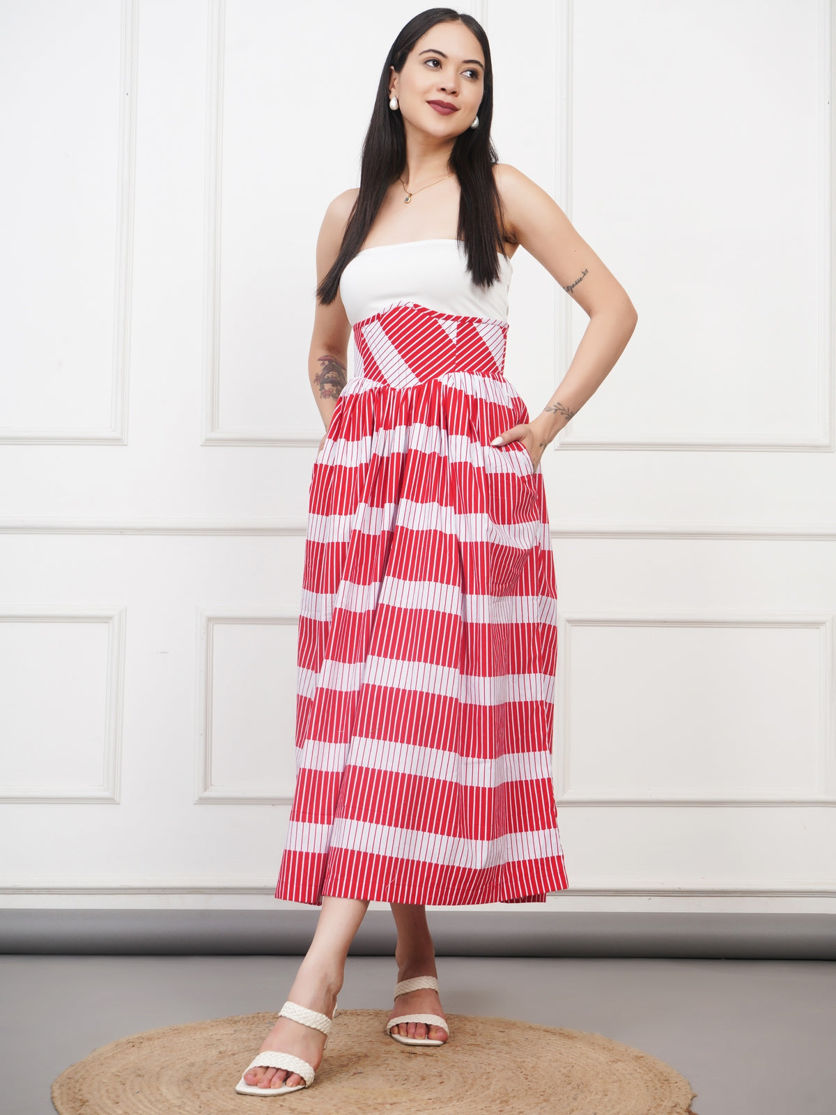 Candy Cane Strapless Dress