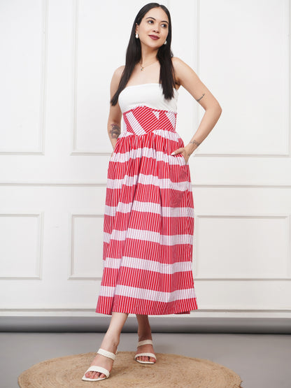 Candy Cane Strapless Dress