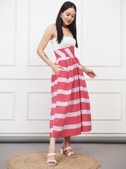 Candy Cane Strapless Dress