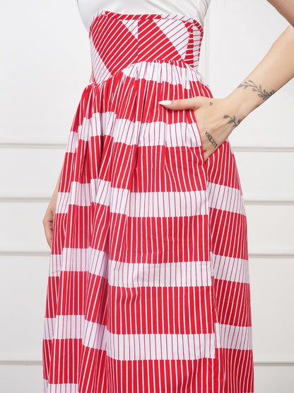 Candy Cane Strapless Dress