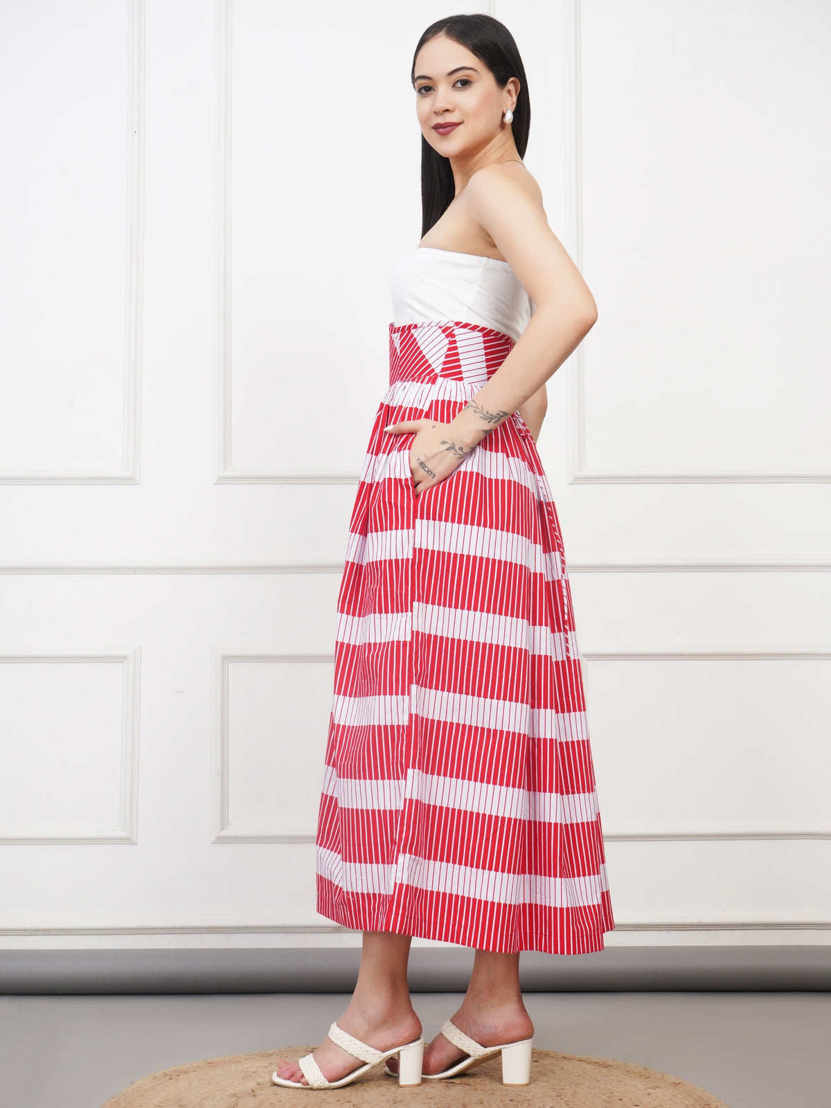 Candy Cane Strapless Dress