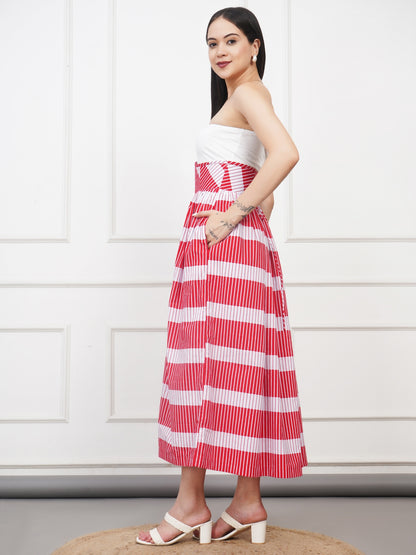 Candy Cane Strapless Dress