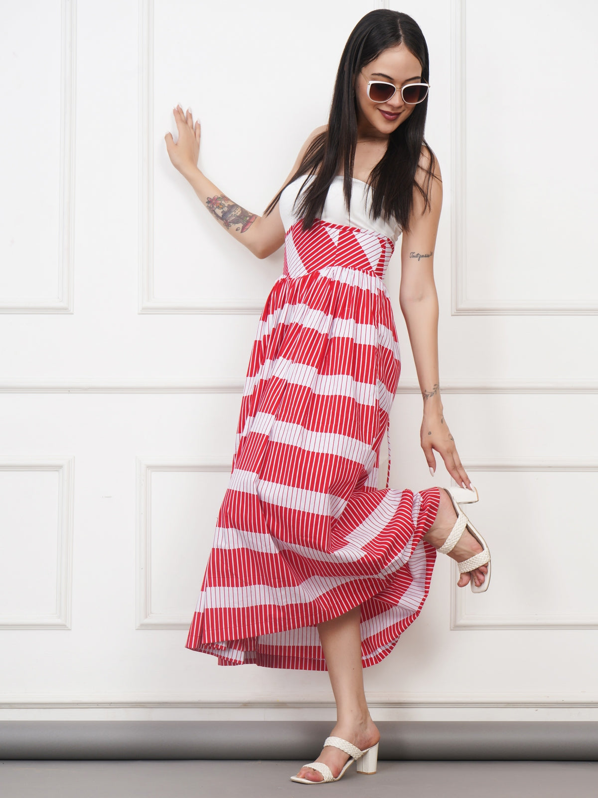 Candy Cane Strapless Dress
