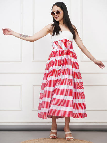 Candy Cane Strapless Dress