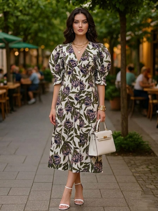 Lavender Botanica Wrap Dress