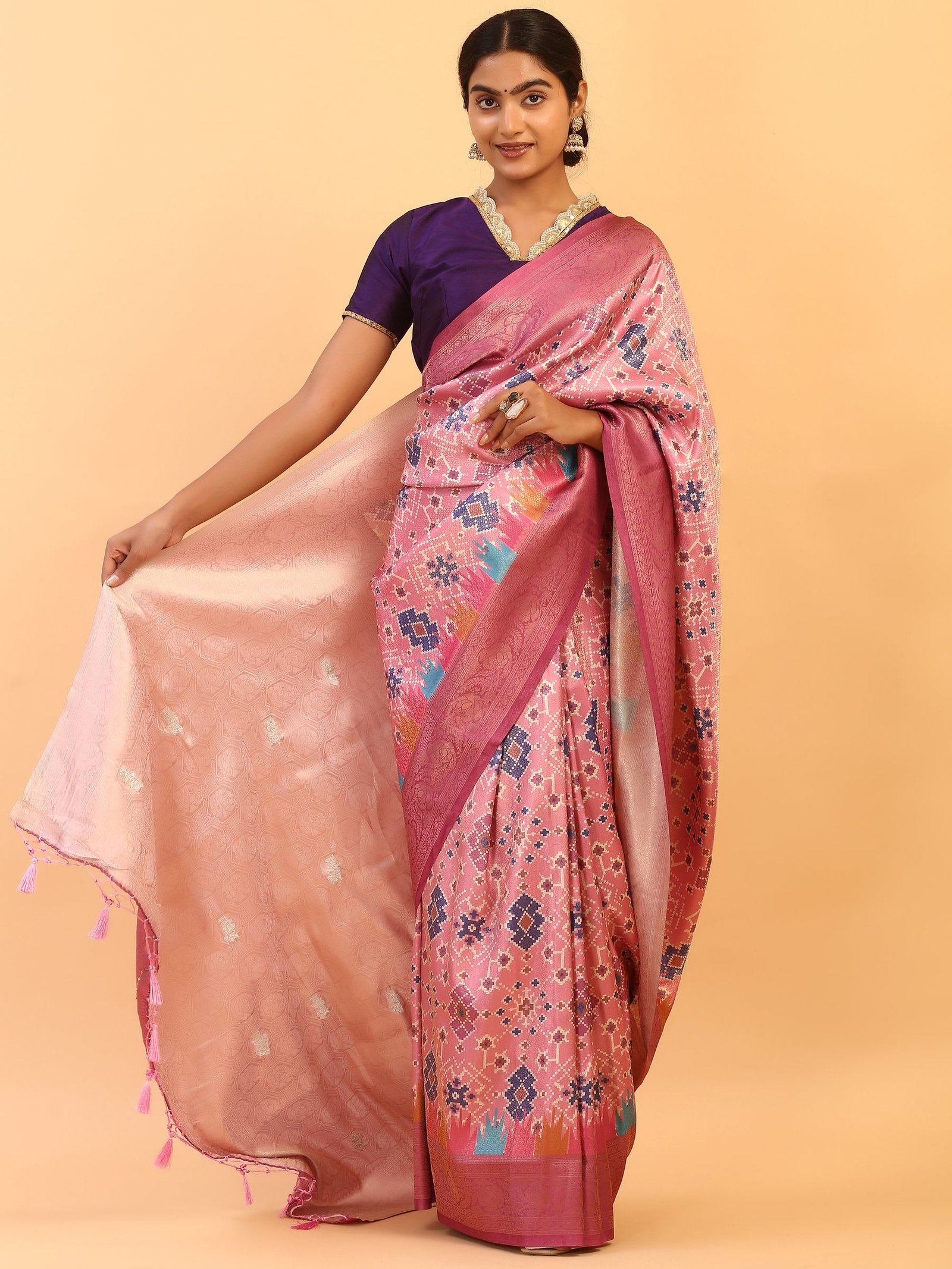 Gulabi Ikat Heritage Saree