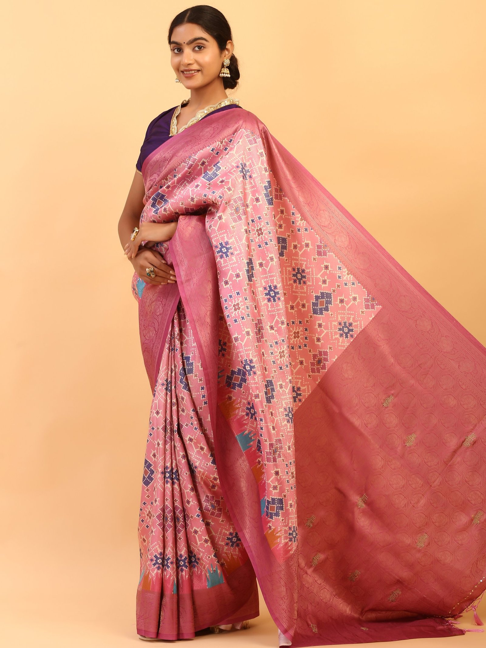 Gulabi Ikat Heritage Saree