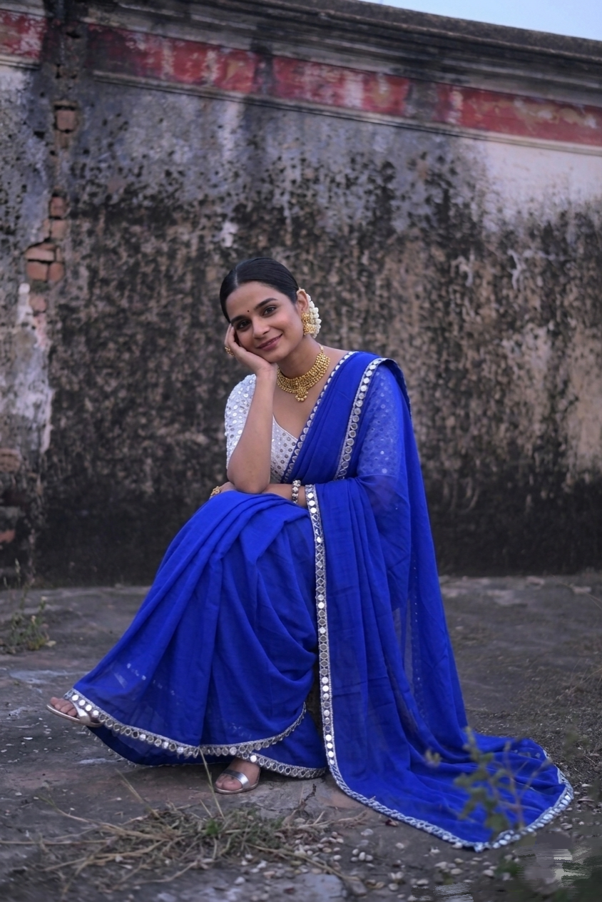Neel Mirror Chiffon Saree