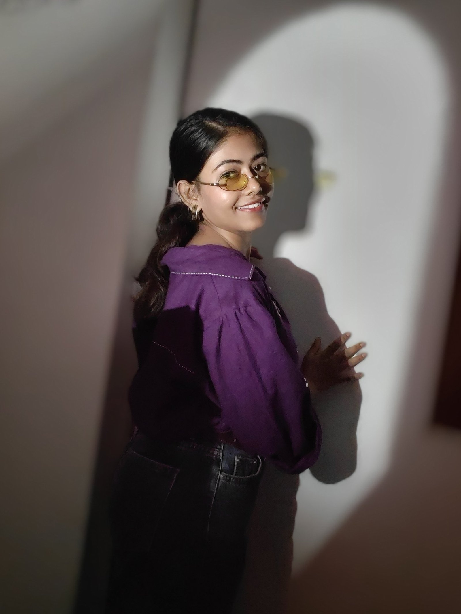 Violet Kantha Linen Shirt