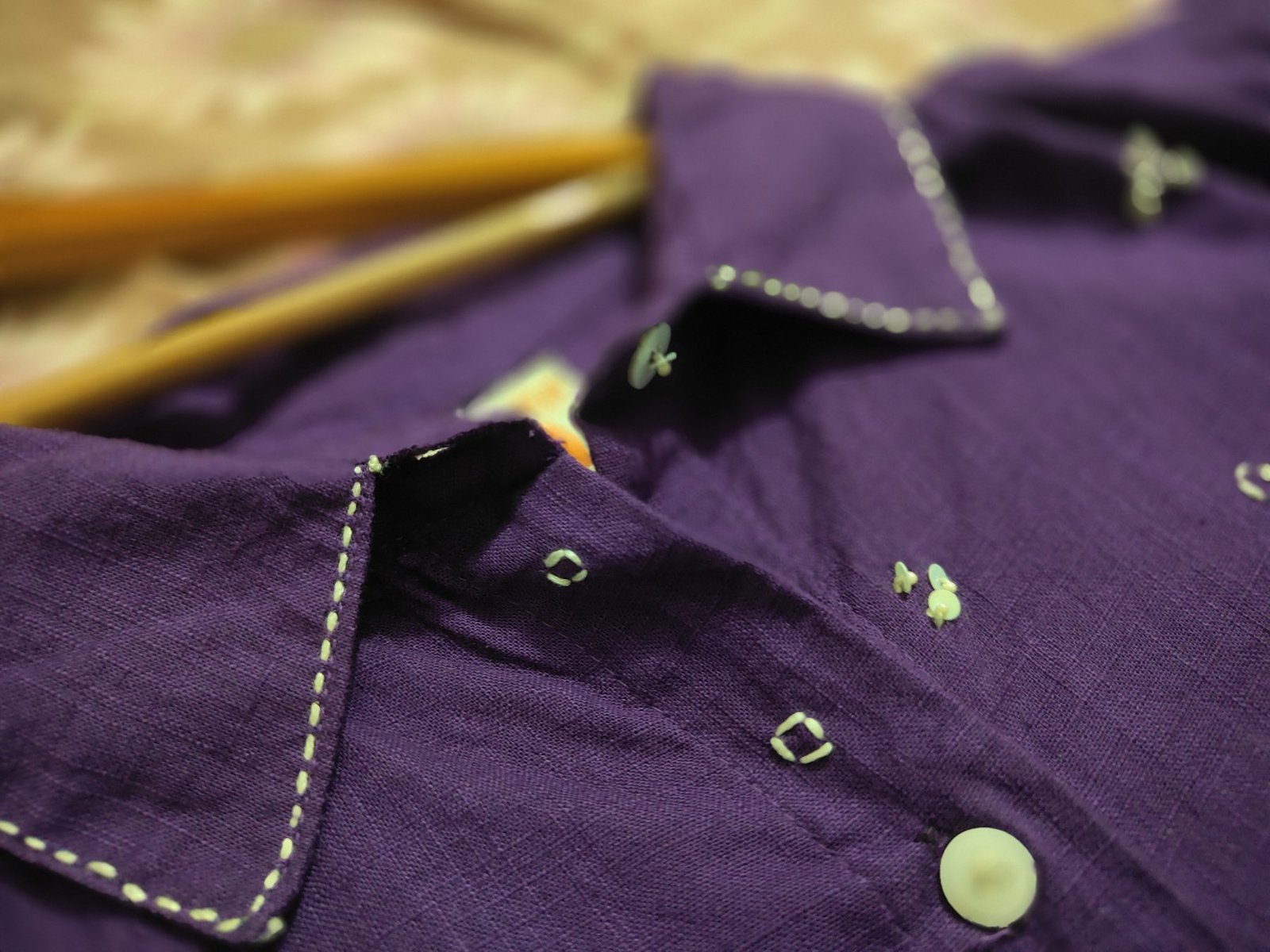 Violet Kantha Linen Shirt